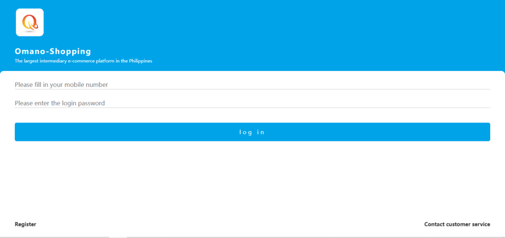 Screenshot of Homepage of Official Website of Omano Shopping