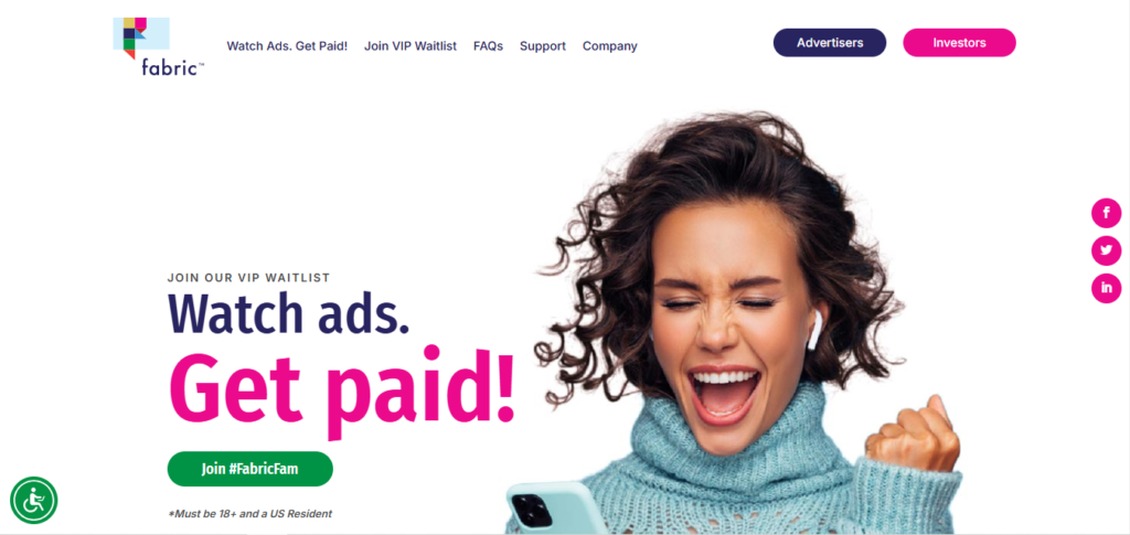 Screenshot of Homepage of Official Website of WeAreFabric